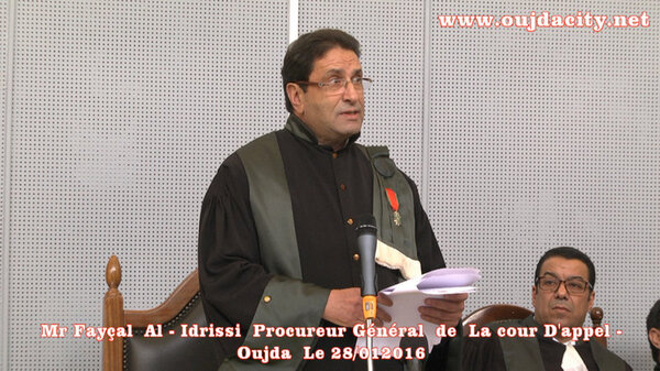 VIDEO العرض الكامل للسيد فيصل الادريسي الوكيل العام لدى محكمة الاستئناف بوجدة خلال افتتاح السنة القضائية 2016